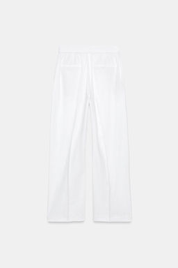 PANTAL?N RECTO CON LINO / Blanco roto - Zara фото 7