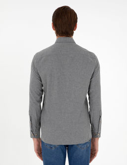 Gri Slim Fit Uzun Kollu G_mlek