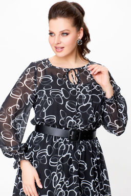 Блуза Swallow 803.2 черный+серебряный узор фото 1108