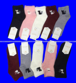 Цена за 5 пар. 5 ПАР - ПриветBS термоноски женские АНГОРА НОРКА "Кошечка" арт. 2680