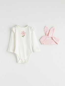 ?i?ek Bask?l? K?z Bebek Tak?m 3l?