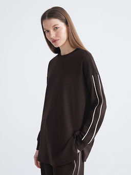 Bisiklet Yaka Oversize Kad?n Sweatshirt Tunik