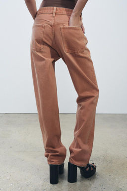 ZW COLLECTION STRAIGHT-LEG MID-RISE JEANS - Zara фото 6