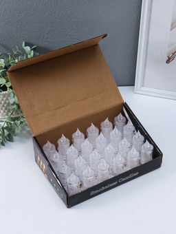 Цена за 4 шт. Светодиодная свеча LED - ночник RISALUX «С подтёками», 3×LR41, прозрачный, 3.5×3.5×7.2 см