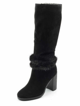 1686-1461MB-1 BLACK Сапоги зимние женские (натуральная замша, натуральный мех (еврозима)) - No name фото 5