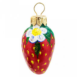 Елочная игрушка фигурка стеклянная Земляничка-11 д4см, h6см, ручная художественная роспись, подарочная упаковка (Россия) - Домашняя мода фото 2