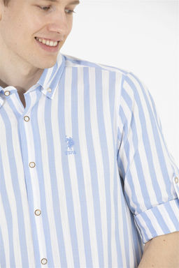 U. S. Polo Assn / Мужская синяя рубашка с длинным рукавом - U.s. polo assn фото 14