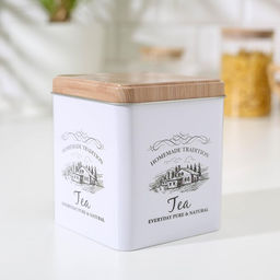 Банка для чая «Дом и поле», 12×10×10 см, белая