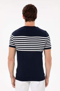 Erkek Slim Fit Bisiklet Yaka Lacivert Triko Ti__rt Sepette S_rpriz _ndirim - U.s. polo assn фото 5