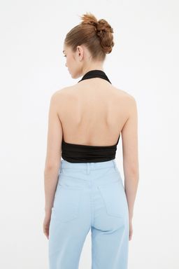 Trendyolmilla Ekru Boyundan Baglamal? Fitted/Vucuda Oturan Crop Orme Bluz TWOSS22BZ0544  фото 17