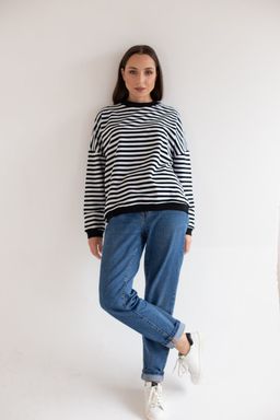 Свитшот полоска с черным, тельняшка, футер 2хнитка петля, пенье
