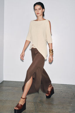 ASYMMETRIC COMBINED KNIT TOP - Zara фото 3