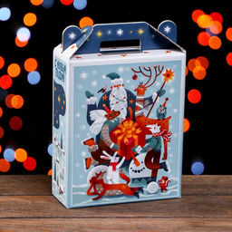 Цена за 5 шт. Подарочная коробка Фантазия в зеленом 16,8 х 7 х 25 см