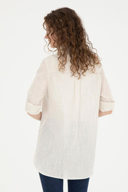 Женская рубашка цвета хаки с длинным рукавом светлого цвета - U.s. polo assn фото 12