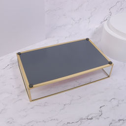 Органайзер для хранения «PINK RIPPLES», стеклянный, 29×17.5×6 см, цвет медный, розовый