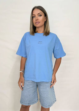 K12853 Футболка OVER SIZE ГОЛУБОЙ