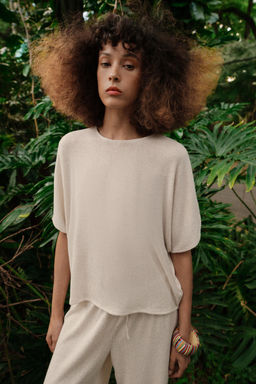 TOP R?STICO MANGA CAPA / Beige claro - Zara фото 2