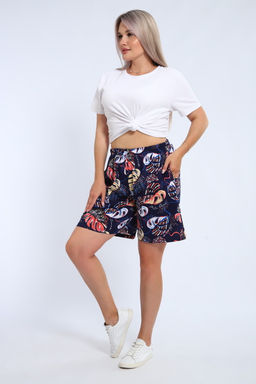 Шорты женские из кулирки Цветник папоротник макси