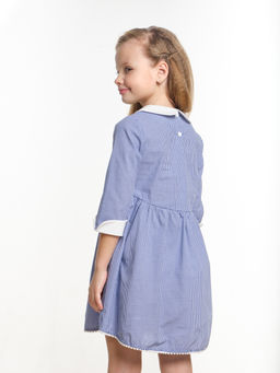 Платье для девочки в клетку UD 2676 синий - Mini maxi фото 2