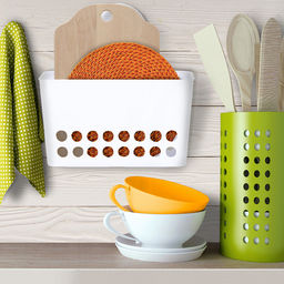 Контейнер навесной пластмассовый 24х9,5х26см, универсальный, с крючком, белый (Россия) - Домашняя мода фото 7