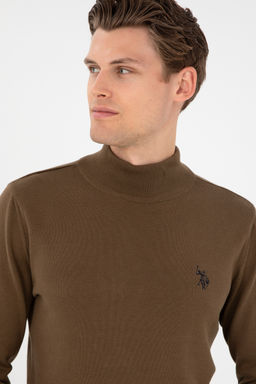 Свитер мужской U.S. Polo Assn цвета хаки хлопок  фото 9