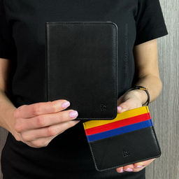 Итальянская кожаная обложка для паспорта DuDu серии Hawaii | черный