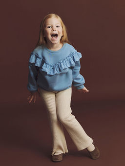 Bisiklet Yaka F?rf?rl? K?z ?ocuk Sweatshirt