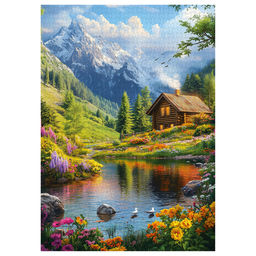 ФРЕЯ Пазл. Премиальная коллекция 2000 элемент. TOP-PZL-2000/05 Домик у подножья гор