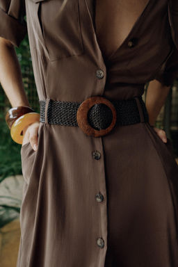 VESTIDO CAMISERO FLUIDO CINTUR?N / Marr?n - Zara фото 4