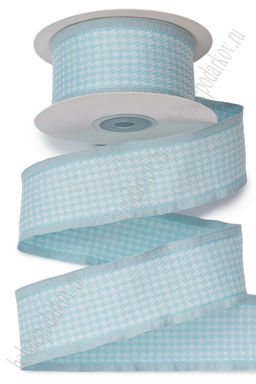 Лента с волнистым краем 4 см*10 ярд "Гусиная лапка" (SF-7739) голубой