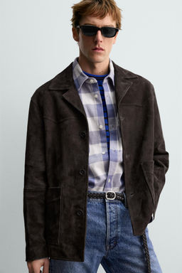 SUEDE LEATHER OVERSHIRT AARON LEVINE X ZARA фото 6