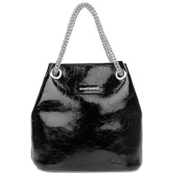 Y9036C black, женская кожаная сумка "Chain strap" Barcelo Biagi