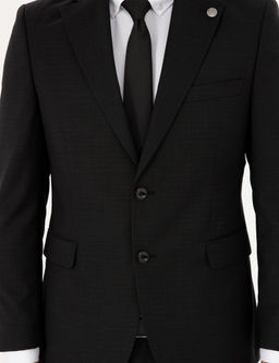 Siyah Slim Fit %100 Y_n Tak_m Elbise
