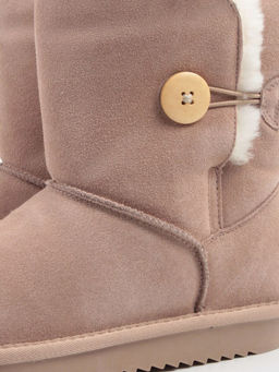 04-PAYH02-02Z BEIGE Угги женские (натуральная замша, 100% шерсть, натуральный мех)