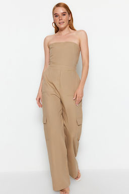 Camel Kargo Cepli Straplez Yaka Maxi Dokuma Tulum TWOSS23TU00192