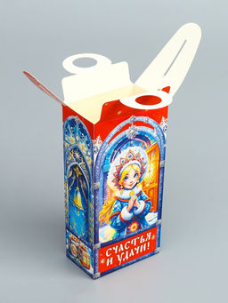 Цена за 4 шт. Подарочная новогодняя коробка Новогодние традиции , сюрприз 11?6?21 см - Simaland фото 4