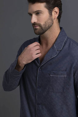 Мужская рубашка 55367 Темно-Синий огурцы