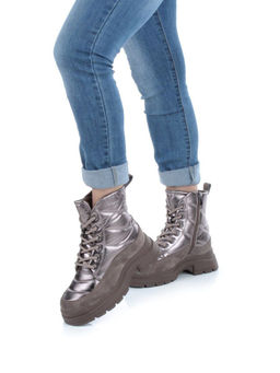 04-A117-4M BROWN Ботинки зимние женские (натуральная замша, натуральная кожа, натуральная шерсть)