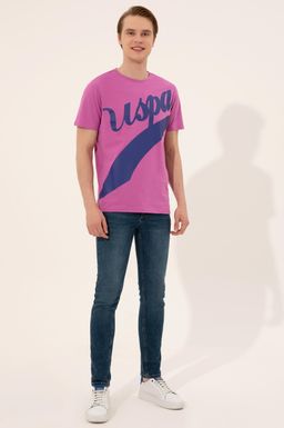 U. S. Polo Assn Мужская фиолетовая футболка с круглым вырезом - U.s. polo assn фото 4