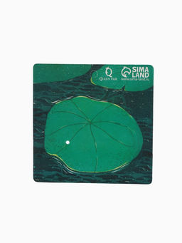 Цена за 6 шт. Значок «Лягушонок» с магнитофоном, цвет зелёный