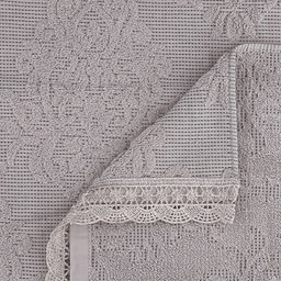 Полотенце махровое "Династия" 70х140см, хлопок 100%, ажурный кант, серый (Китай)