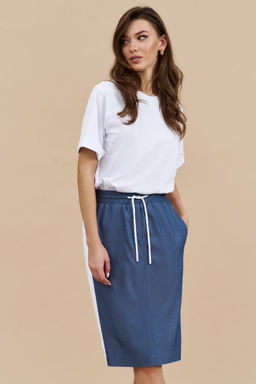 Комплект 0873 белый + деним - Diliafashion фото 3