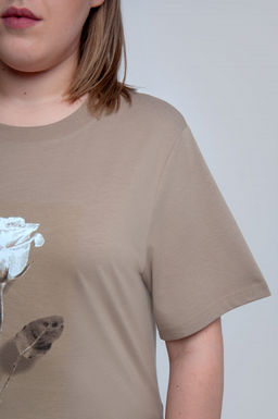 Арт. 31137 Футболка женская оверсайз 50-58 (5 шт) Цвет:бежевый - Калинка фото 6