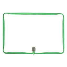 Папка пластиковая А4, 325 х 230 х 25 мм, молния вокруг, Calligrata Офис, ПМ-А4-01, 0.5 мм, прозрачная, Pastel, зелёная  фото 4