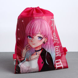 Сумка для обуви Аниме девушка, полиэстер, размер 41х31 см