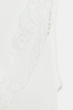LACE RIBBED T-SHIRT - Zara фото 29