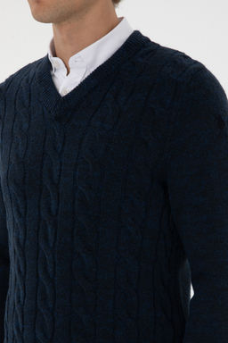 Erkek Regular Fit V Yaka Lacivert Kazak - U.s. polo assn фото 7