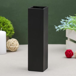 Ваза для цветов «Пять вечеров», 330 мл, 21×5.5×5.5 см, стекло, чёрная матовая