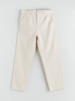 Standart Kal?p Keten Kar???ml? Erkek ?ocuk Pantolon