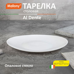 Цена за 2 шт. Тарелка столовая Al Dente, размер: 26,5*22,5*2,3 см из опалового стекла 107081